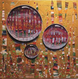 Das Werk „Glücksmomente“ von Birgit Oko ist Teil der Ausstellung.