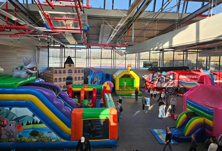 Viele verschiedene Hüfburgen in einer Halle