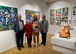 Matthias Wurm und Emö Simonyi mit Kulturreferent Reinhard Haiplik und Karin Probst.