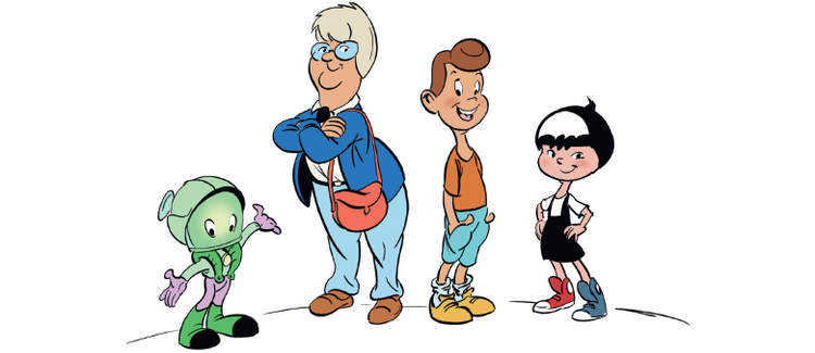 Comicfiguren Trini, Frau Deutlmoser, Max und Anka