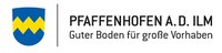 Logo der Stadt Pfaffenhofen und blau-gelbes Wappen