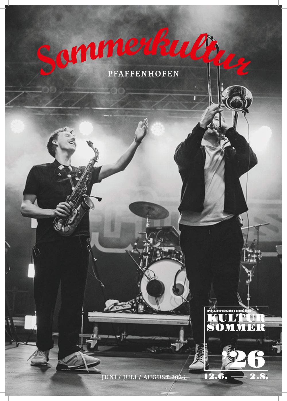 Sommerkultur 2026 Titel der Sommerkultur 2026; Band Fättes B in schwarz-weiß